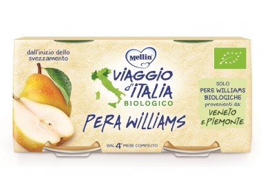 Mellin Viaggio Italia Bio Omogeneizzato Pera Williams 2x100g