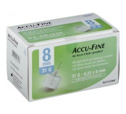 Accu-Fine Ago per Penna da Insulina Gauge 31 8mm 100 Pezzi