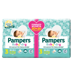 Pampers Baby Dry Midi 4-9kg Formato Duo 40 Pannolini