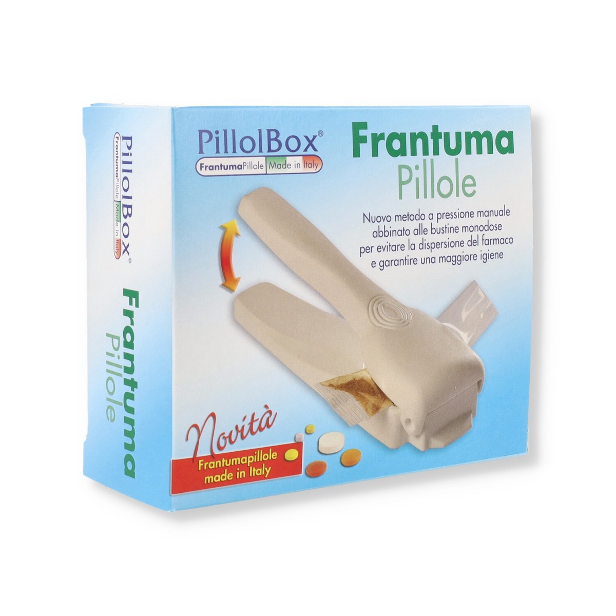 FRANTUMA PILLOLE PILLOLBOX CON 12 BUSTINE MONOUSO