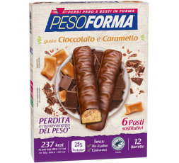 Pesoforma Barrette Cioccolato Caramello 12 Pezzi