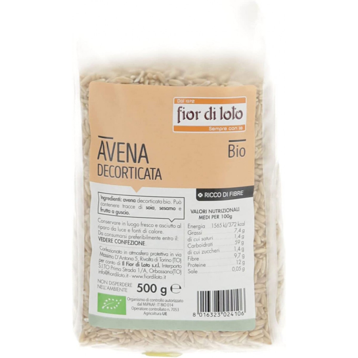 Fior Di Loto Avena Decorticata Bio 500g