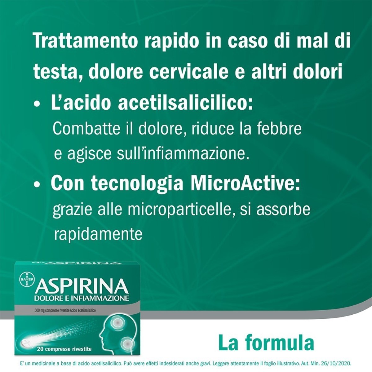 Aspirina Dolore e Infiammazione 500mg 20...