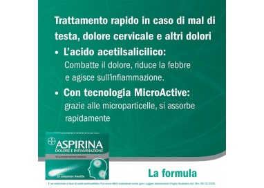 Aspirina Dolore e Infiammazione 500mg 20 Compresse Rivestite