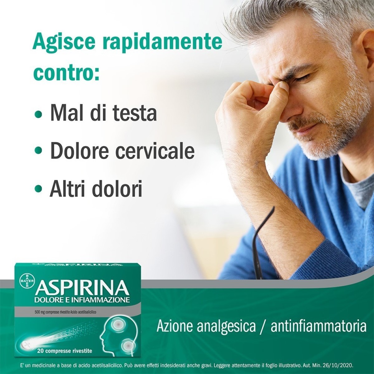 Aspirina Dolore e Infiammazione 500mg 20...