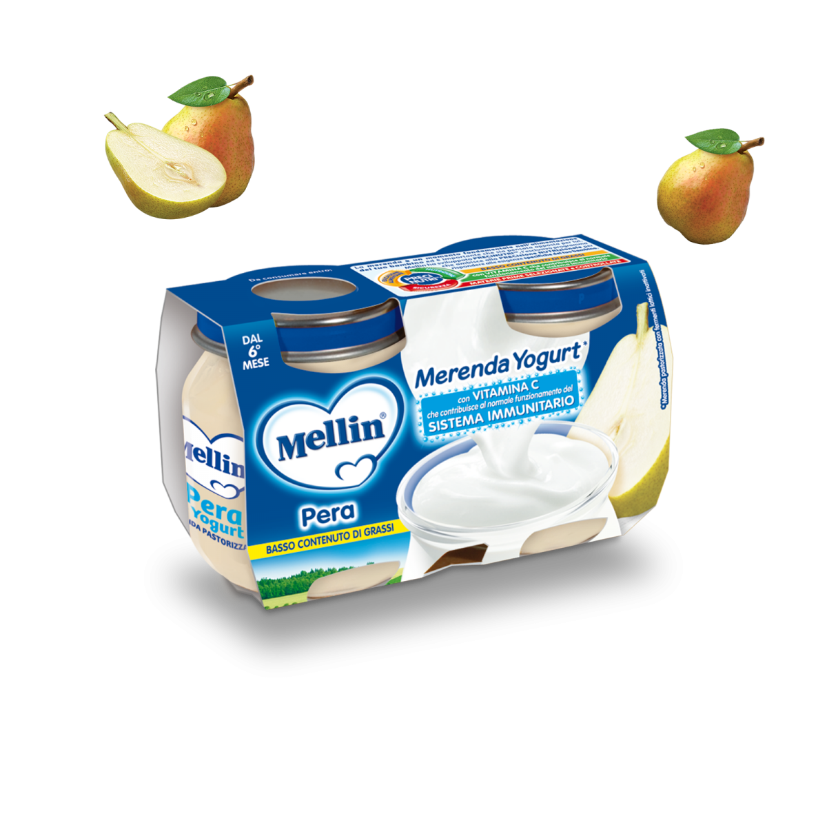 Mellin Merenda Yogurt Pera 2X120g