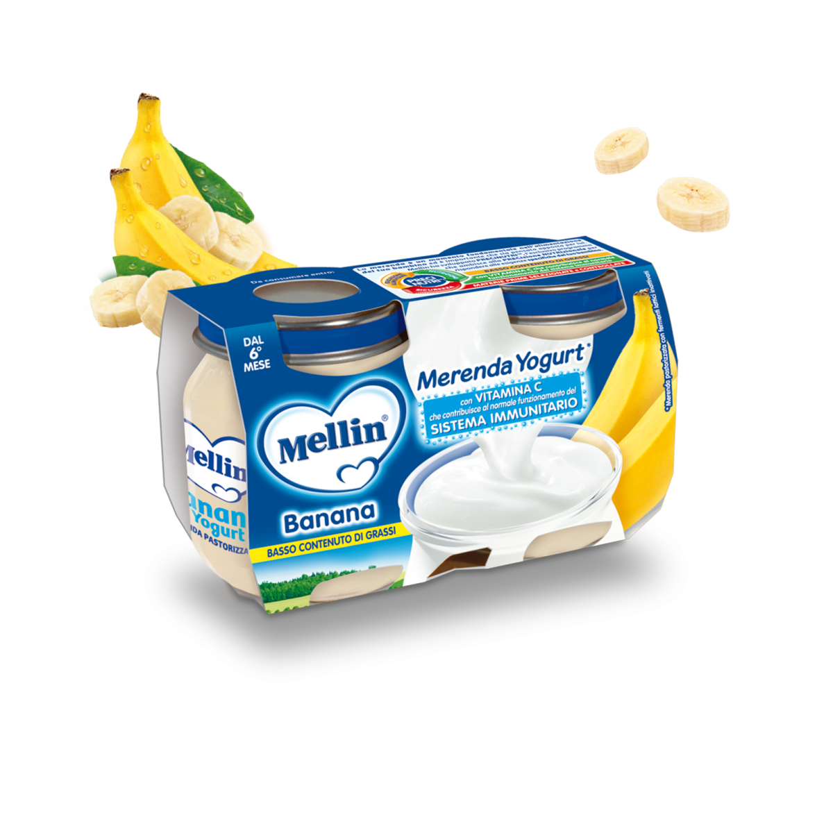 Mellin Merenda Yogurt Banana 2x120g 6Mesi+