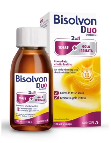 Bisolvon Duo Emolliente Sciroppo Contro Tosse e Gola Irritata 100ml