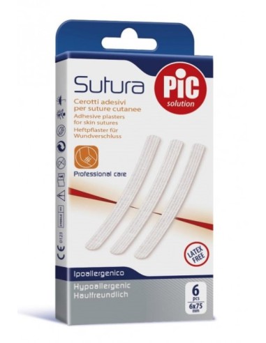 Pic Cerotti Sutura 6x75mm 6 Pezzi