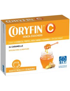 Coryfin C Senza Zucchero Miele Zenzero 24 Caramelle