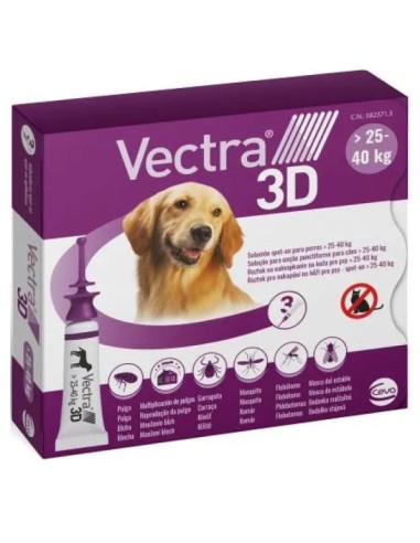 Vectra 3D Viola Antiparassitario Cani 25 - 40...