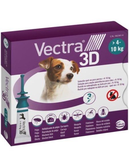 Vectra 3D Verde Antiparassitario Cani 4 - 10 Kg 3 Pipette