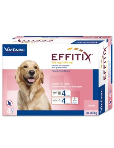 Effitix Spot-On Soluzione 4 Pipette 4,40ml Cani...