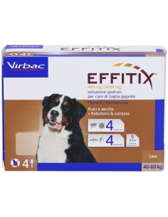 Effitix Spot-On Soluzione 4 Pipette 6,60ml Cani da 40 a 60Kg