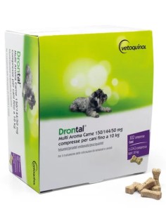 Drontal Multiaroma Carne 102 Compresse per Cani Fino a 10 Kg