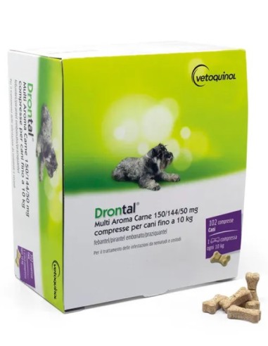 Drontal Multiaroma Carne 102 Compresse per Cani...