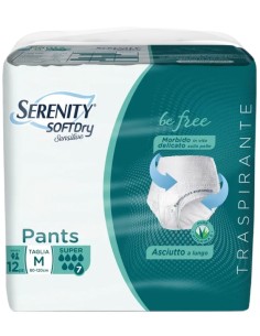 Serenity Soft Dry Sensitive Pants Super Taglia M 12 Pezzi