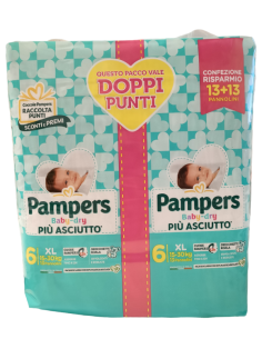 Pampers Baby Dry Pannolino Duo Downcount Xl 26 Pezzi
