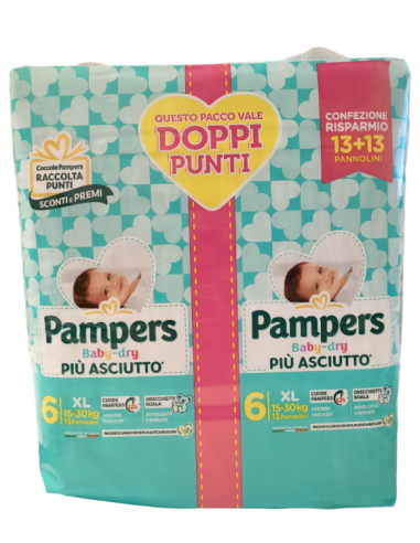 Pampers Baby Dry Pannolino Duo Downcount Xl 26...