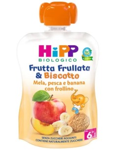 Hipp Frutta Frullata Mela Pesca Banana Frollino 90ml 6 Mesi+