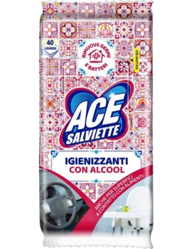 Ace Salviette Igienizzanti Con Alcool 40 Pezzi