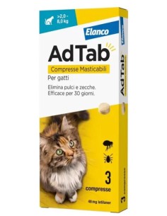 Adtab Gatti da 2 a 8kg 3 Compresse Masticabili 48mg