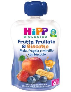 Hipp Frutta Frullata Mela Fragola Mirtillo Biscotto 90ml...