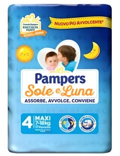 Pampers Sole e Luna Pannolini Taglia 4 Maxi (7-18 kg) 17...