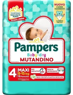 Pampers Babydry Mutandino Taglia 4 (8-15 Kg) 16 Pezzi