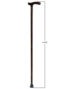 Bastone con Impugnatura Anatomica Legno Lucido Scuro 90cm