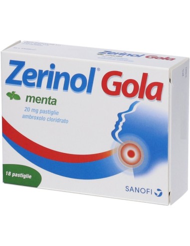 Zerinol Gola Menta 18 Pastiglie Senza Zucchero...
