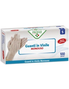 Profar Guanto in Vinile Monouso Senza Polvere Taglia S...
