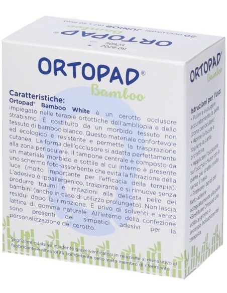 Ortopad Cerotto Oculare Ortottica Bianco Junior 20 Pezzi