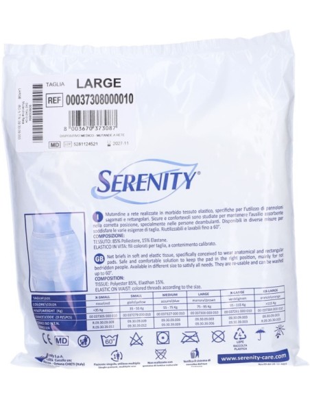 Serenity Mutandine Elastiche a Rete Taglia L 3 Pezzi