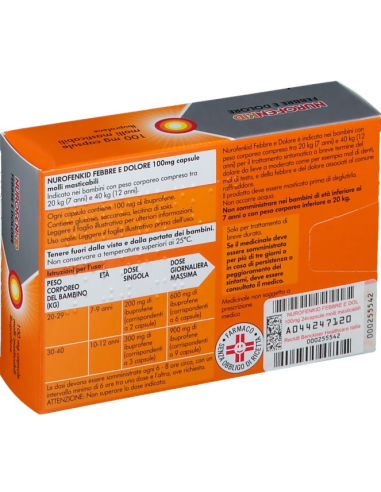 Nurofenkid Febbre Dolore 24 Capsule Molli...