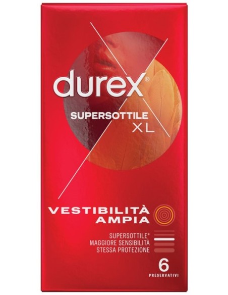 Durex Supersottile Vestibilità Ampia XL 6 Preservativi