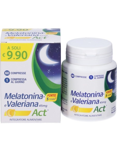 Melatonina+Forte 5 Complex e Valeriana Act 60 Compresse