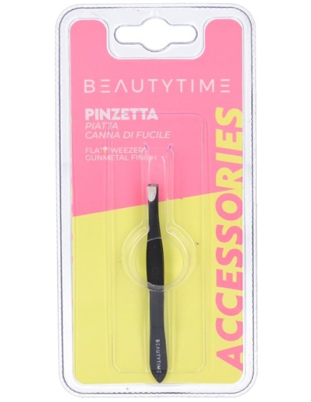 Beautytime Pinzetta Piatta con Finiture a Canna di Fucile