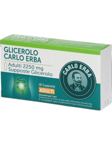 Glicerolo Adulti 18 Supposte 2250mg Carlo Erba