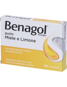 Benagol Miele e Limone 24 Pastiglie
