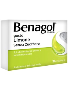Benagol Limone Senza Zucchero 36 Pastiglie