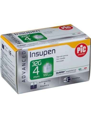 Pic Insupen Advanced Ago Penna Insulina G32 4mm...