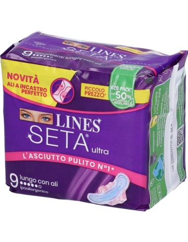 Lines Seta Ultra 9 Assorbenti Lunghi con Ali