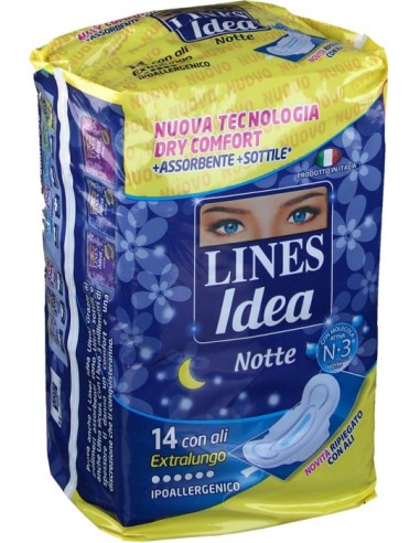 Lines Idea Notte 14 Assorbenti Notte con Ali...