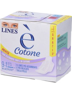 Lines è Cotone 10 Assorbenti Giorno con Ali