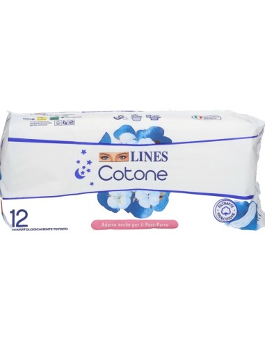 Lines Cotone 12 Assorbenti Notte Anatomici Distesi