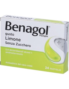 Benagol Limone Senza Zucchero 24 Pastiglie