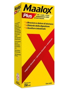 Maalox Plus Sospensione Orale 250ml 4% + 3,5% + 0,5%