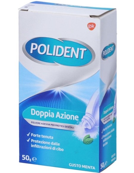 Polident Polvere Adesiva Protesi Dentale Menta 50g
