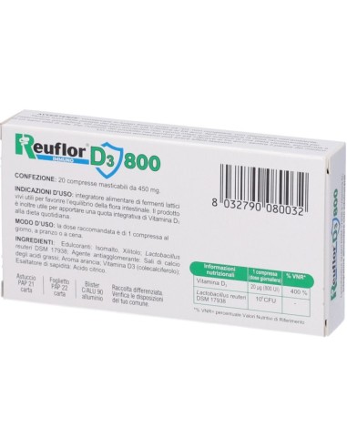 Reuflor D3 800 20 Compresse Masticabili